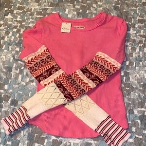 Pink Free people Patterned Long Sleeve Kids Shirt